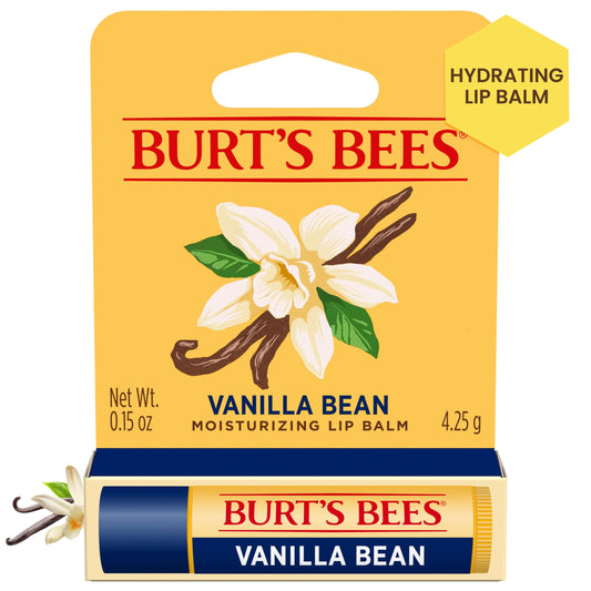 Burt's Bees Vanilla Bean Lip Balm, Lip Moisturizer With Responsibly Sourced Beeswax, Tint-Free, Natural Conditioning Lip Treatment, 1 Tube, 0.15 oz. Beauty & Personal Care Burt's Bees