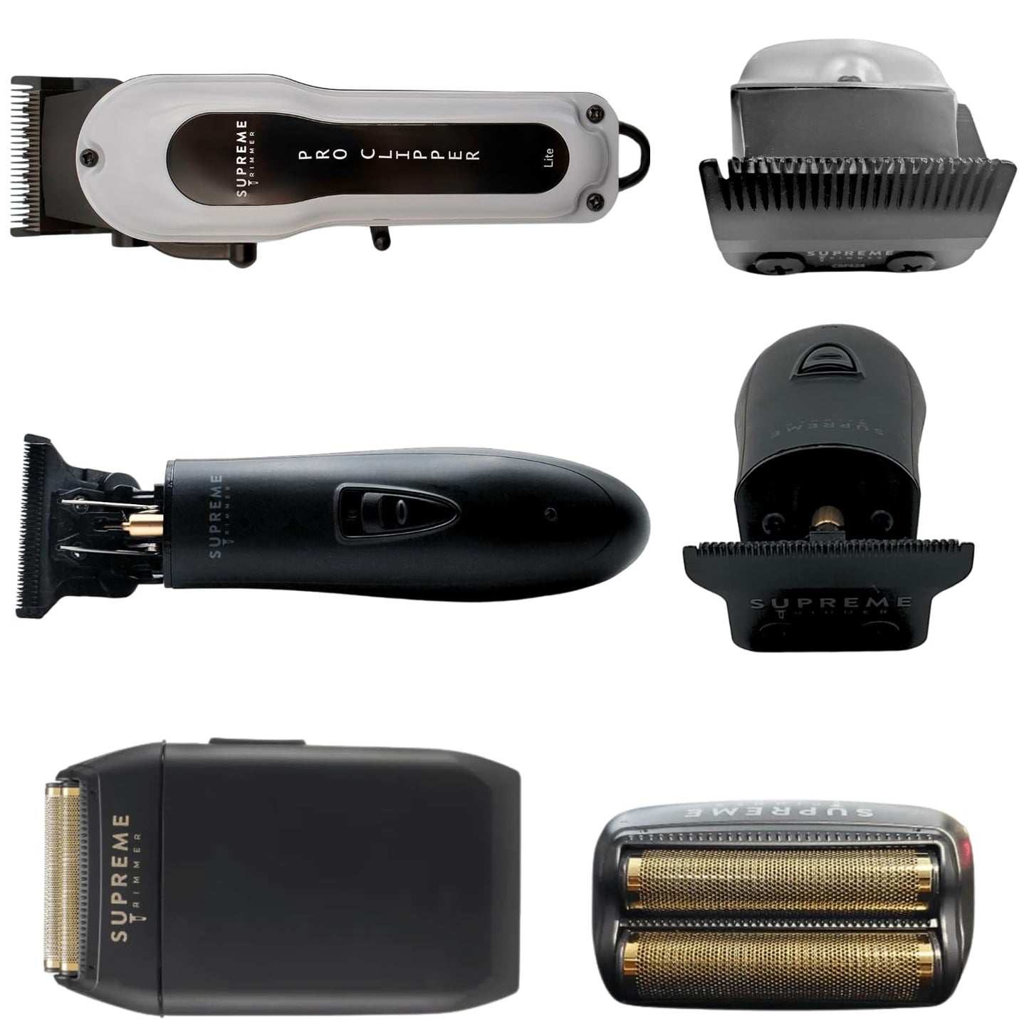 Supreme Trimmer 3-in-1 Barber Bundle - Pro Clipper Lite, DLC T-Shaper Trimmer & Crunch Foil Shaver - Professional Beard Trimmer Men’s Hair Clipper Kit Beauty and Personal Care Supreme Trimmer