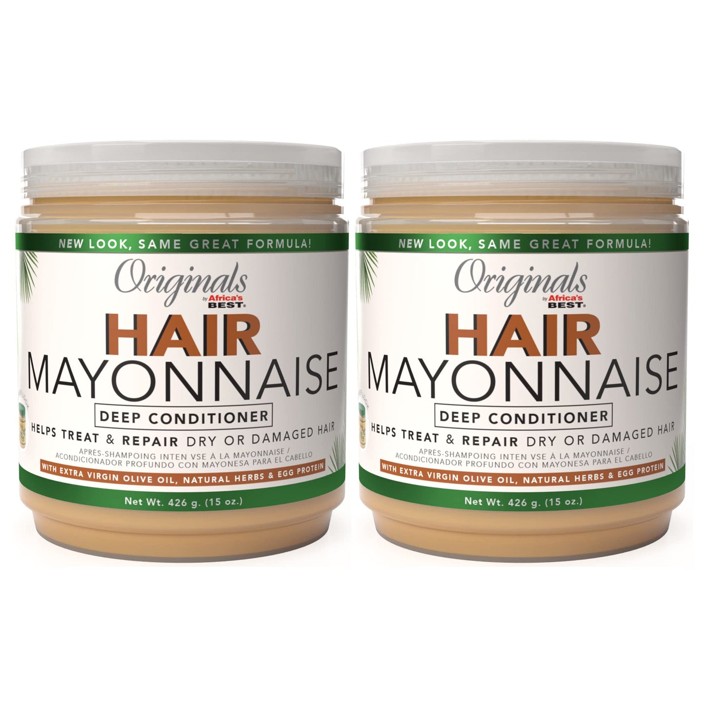 Originals By Africa's Best Hair Mayonnaise Conditioner - 2 Pack (15 oz Jars) - Enriched with Herbal Extracts, Egg Protein & Olive Oil for Deep Beauty & Personal Care Originals by Africa's Best
