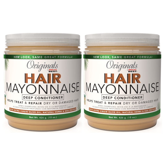 Originals By Africa's Best Hair Mayonnaise Conditioner - 2 Pack (15 oz Jars) - Enriched with Herbal Extracts, Egg Protein & Olive Oil for Deep Beauty & Personal Care Originals by Africa's Best