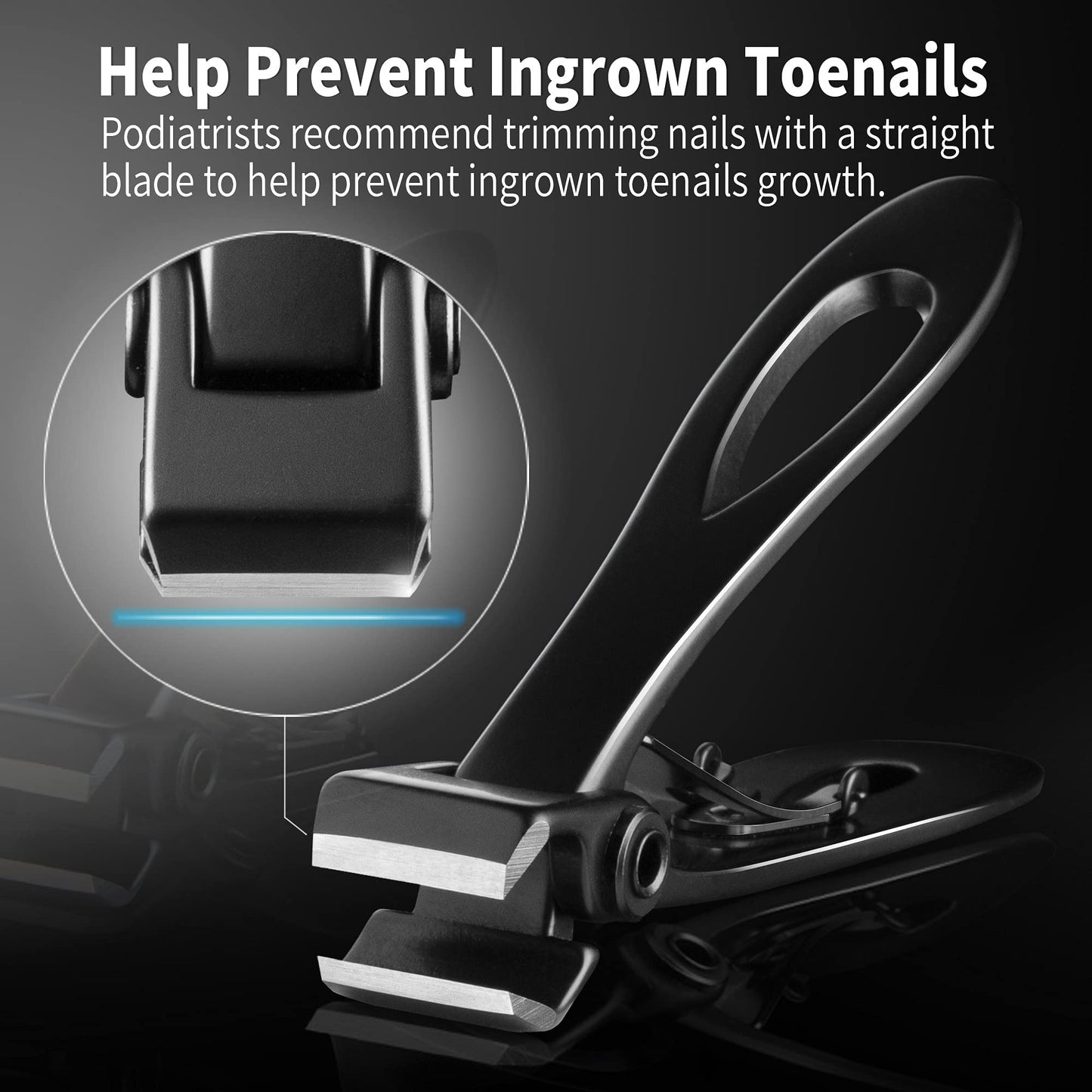 EBEWANLI Straight Nail Clipper, 17mm Wide Jaw Opening Extra Large Toenail Clippers for Thick Nails or Tough Fingernail & Ingrown Toenail, Heavy Duty Beauty & Personal Care EBEWANLI