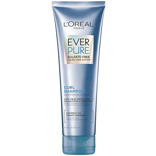 L'Oreal Paris Sulfate Free Shampoo for Curly Hair, Lightweight, Anti-Frizz Hair Care with Coconut Oil, EverPure, 8.5 Fl Oz (Packaging May Vary) Beauty & Personal Care L'Oreal Paris