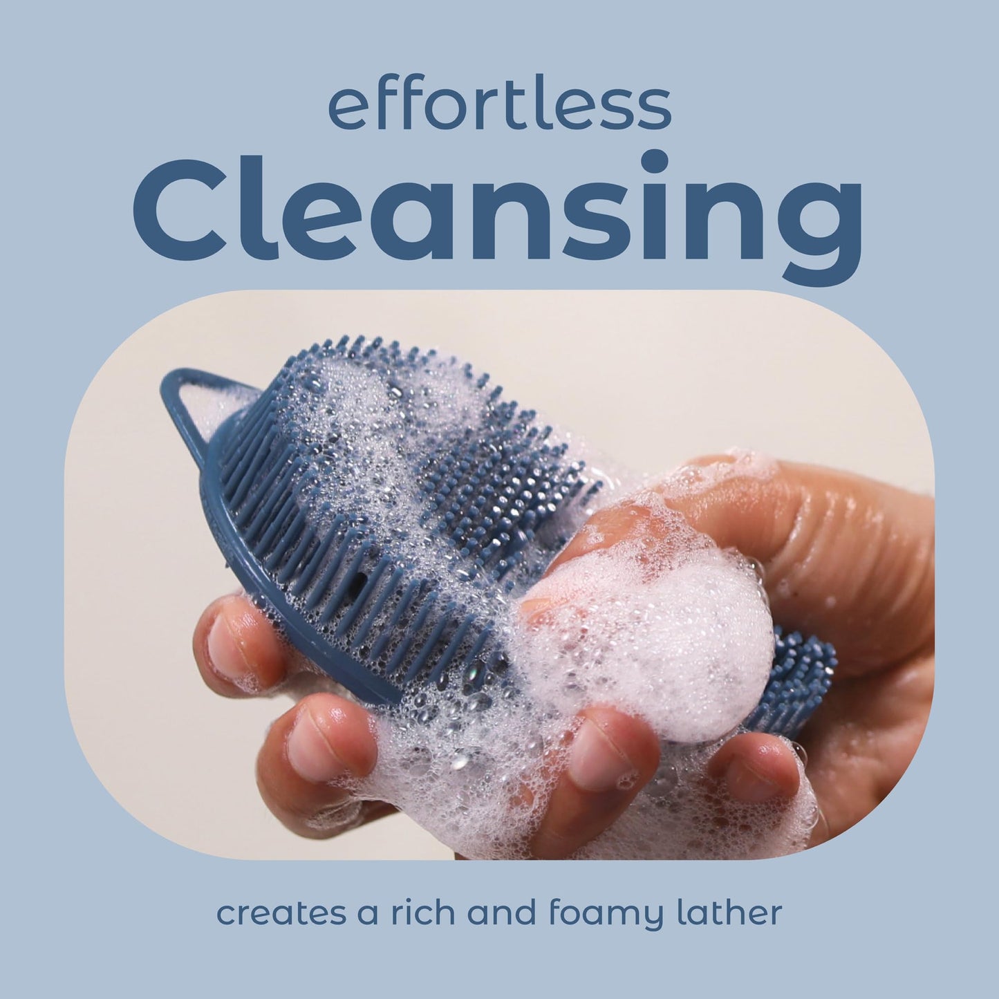 MainBasics Silicone Body Scrubber Dual-Sided Shower Loofah and Scalp Scrubber (Dark Blue, Scalp) Beauty & Personal Care MainBasics