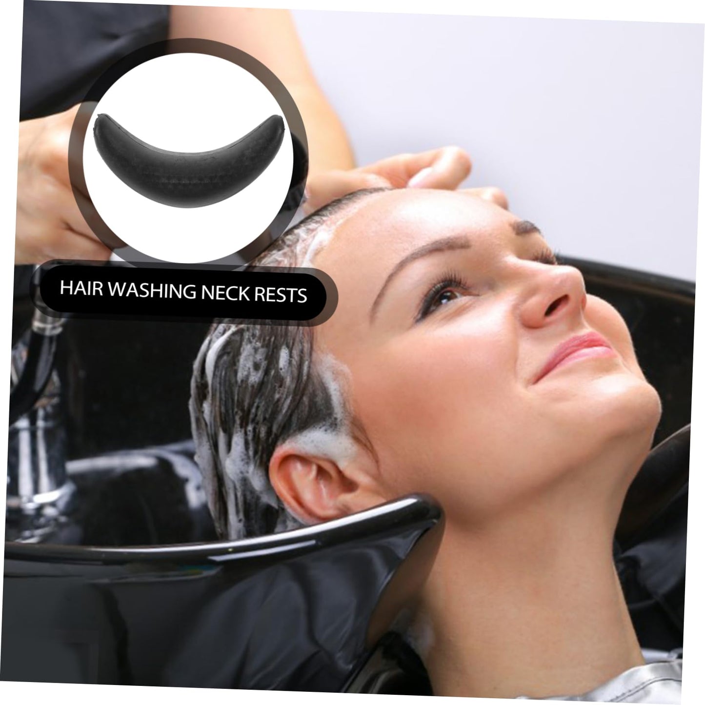 Zerodeko Salon Neck Rest Cushion for Hair Washing Sink Durable Rubber Shampoo Bowl Pillow Water Resistant Neck Support for Home and Salon Use Black Beauty and Personal Care Zerodeko