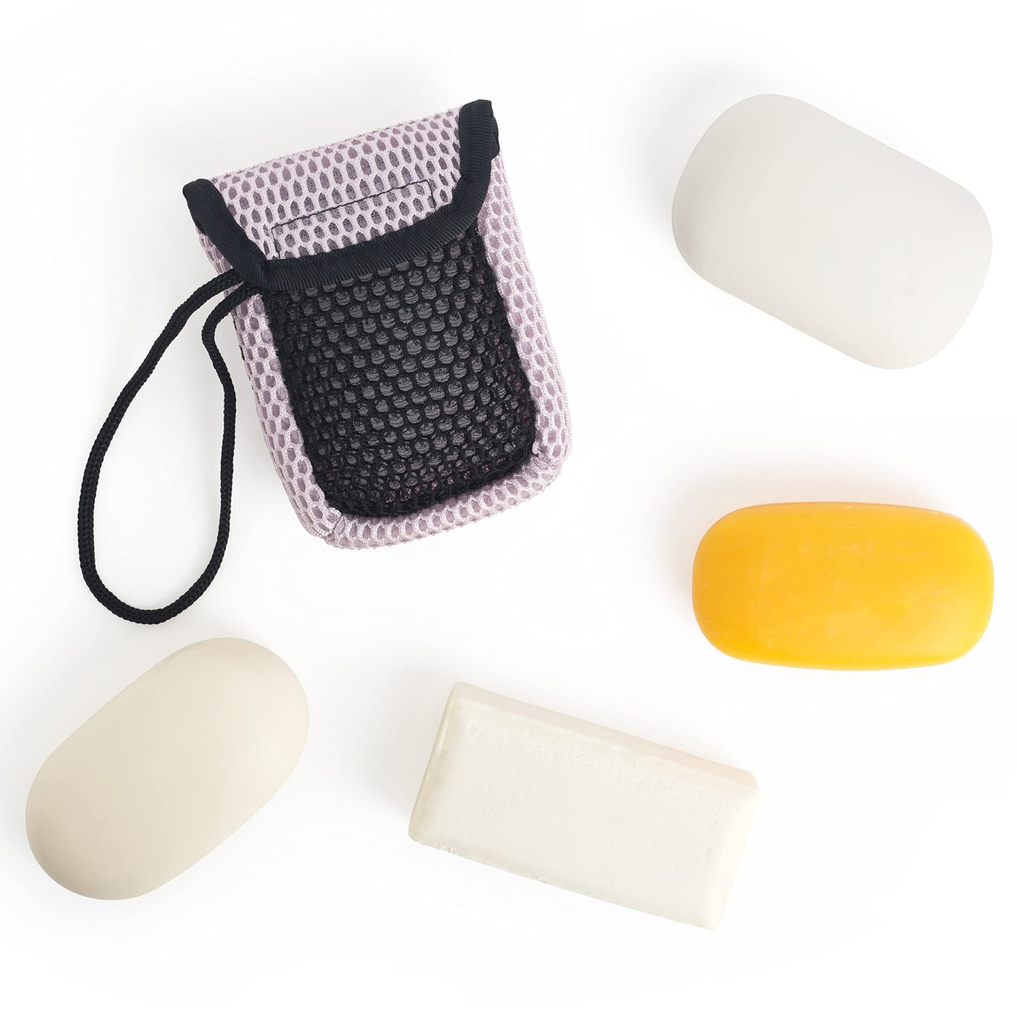 MainBasics Exfoliating Bar Soap Pouch Dual-Sided Body Scrubber - Fits Standard Size Soap Bars, Pink Beauty & Personal Care MainBasics