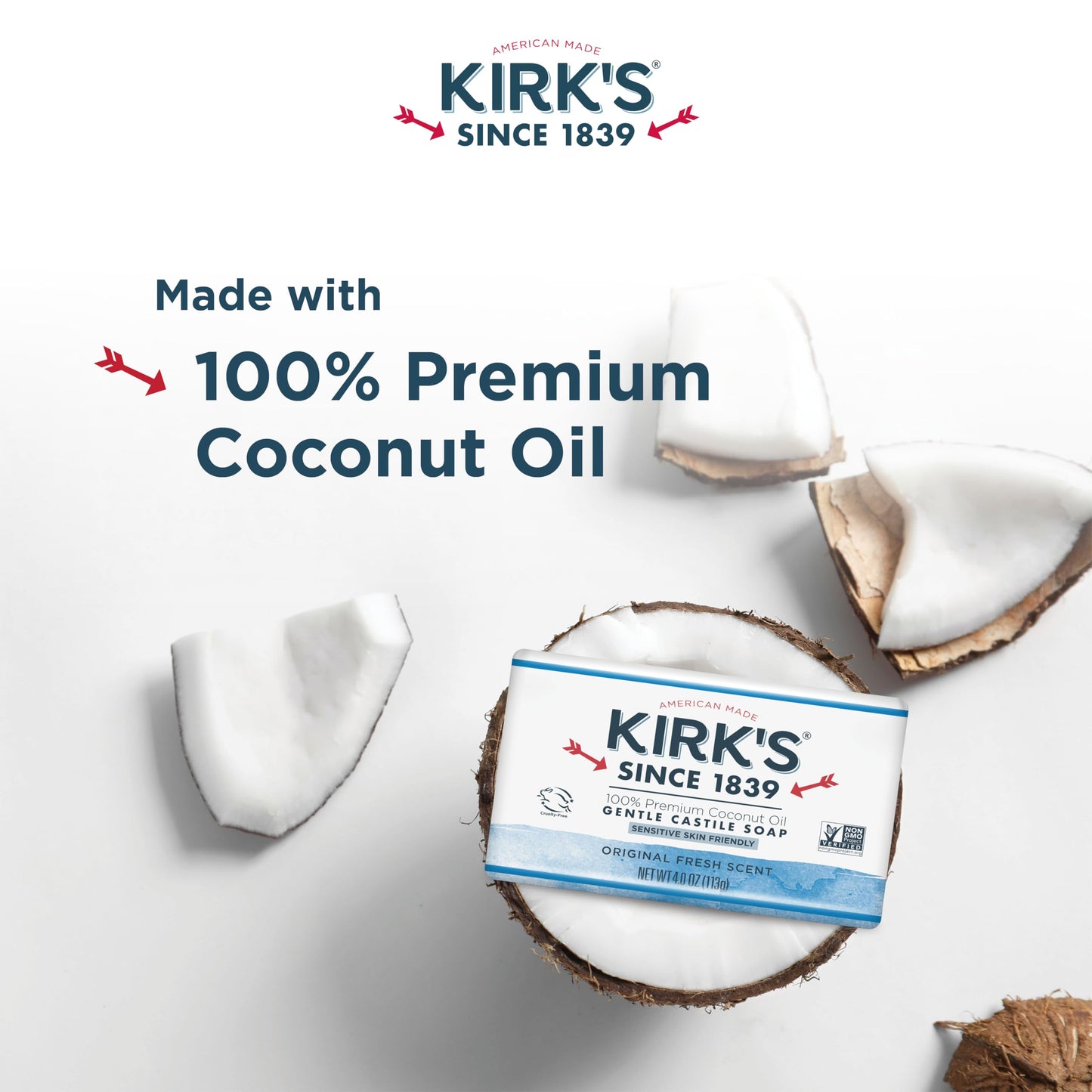 Kirk's Original Coco Castile Soap, Pack of 3 Beauty & Personal Care Kirk's