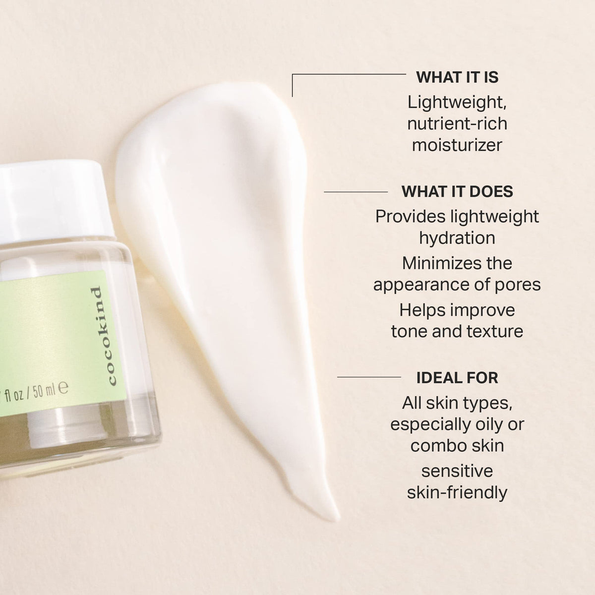 Cocokind Texture Smoothing Cream, Face Moisturizer with Squalane, Celery Seed and Cucumber, Face Lotion Moisturizer Face, Hydrating Face Cream Beauty & Personal Care Cocokind