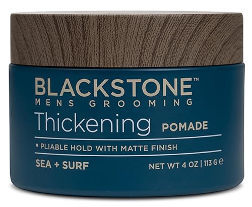 Blackstone Men's Grooming Hair Thickening Pomade - Pliable Hold with Matte Finish | Paraben & | Sea + Surf Scent (4 Oz) Beauty & Personal Care Blackstone