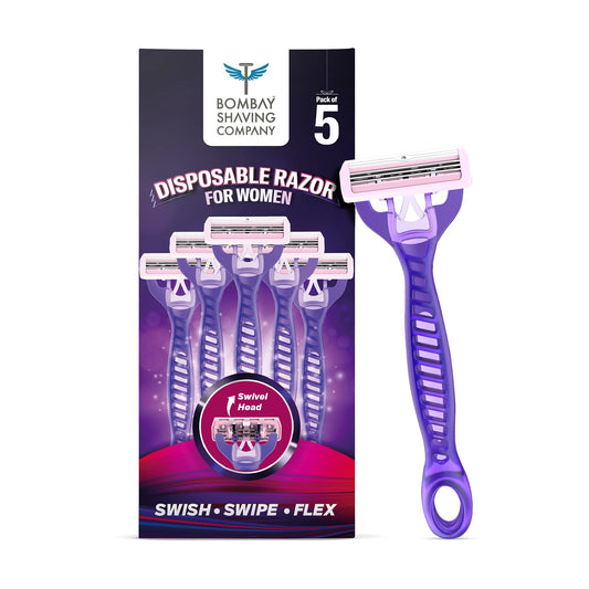 BOMBAE Hair Removal Razor for Women (Pack of 5) - Safe and Hygienic - Experience close and irritation-free shaves - Aloe Vera and Vitamin E Beauty and Personal Care Bombay Shaving Company