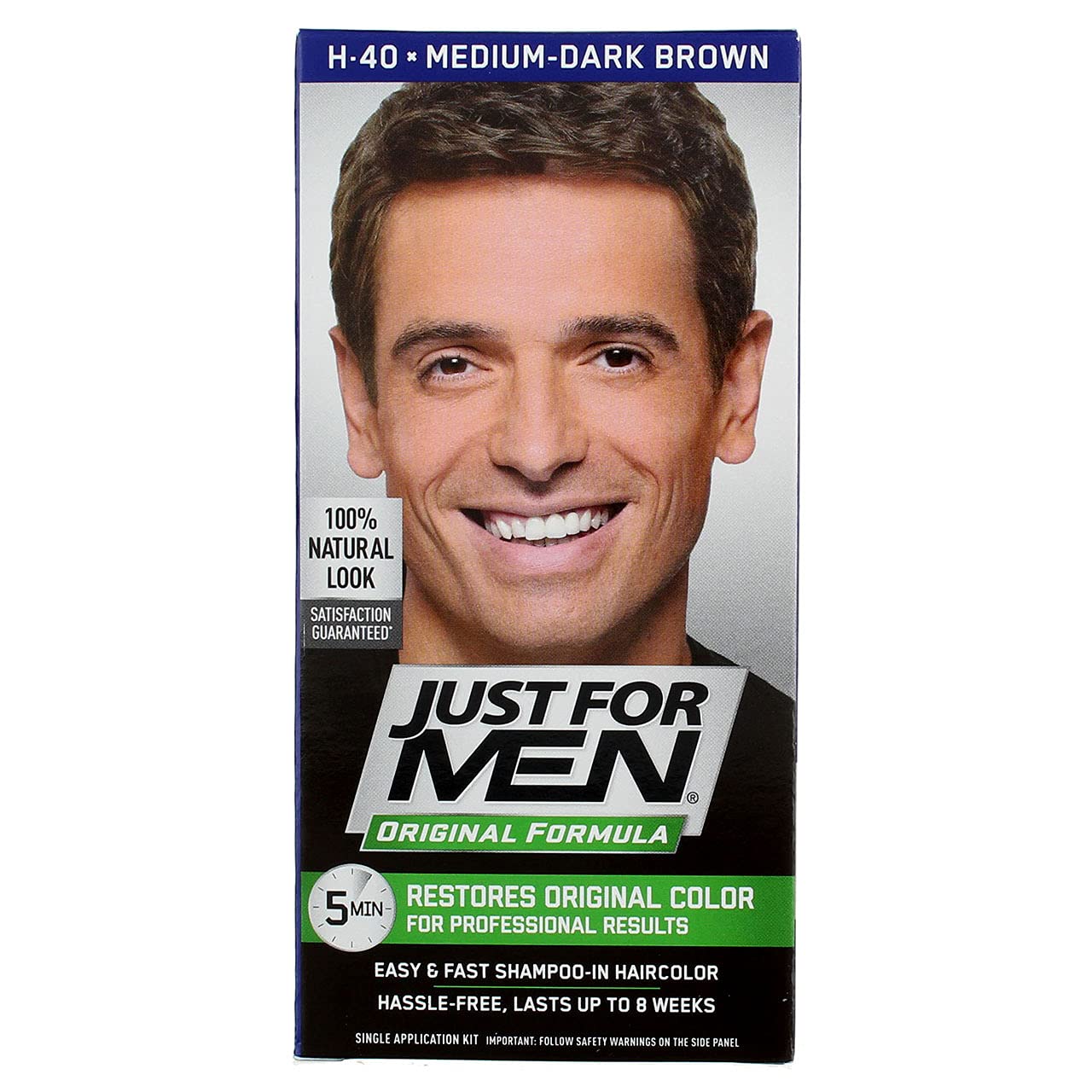 JUST FOR MEN Hair Color H-40 Medium Dark-Brown 1 ea (Pack of 5) Beauty & Personal Care Just for Men