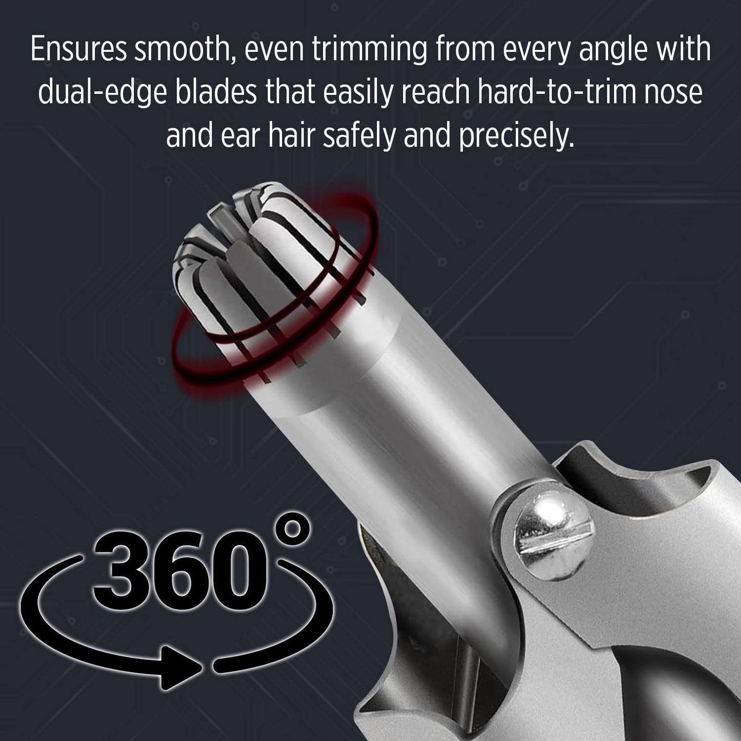 Infinity Choices Nose Hair Trimmer for Men and Women - Stainless Steel Manual Nose and Ear Hair Trimmer - Nose Clippers, 360° Rotating Hair Trimmers Beauty and Personal Care Infinity Choices