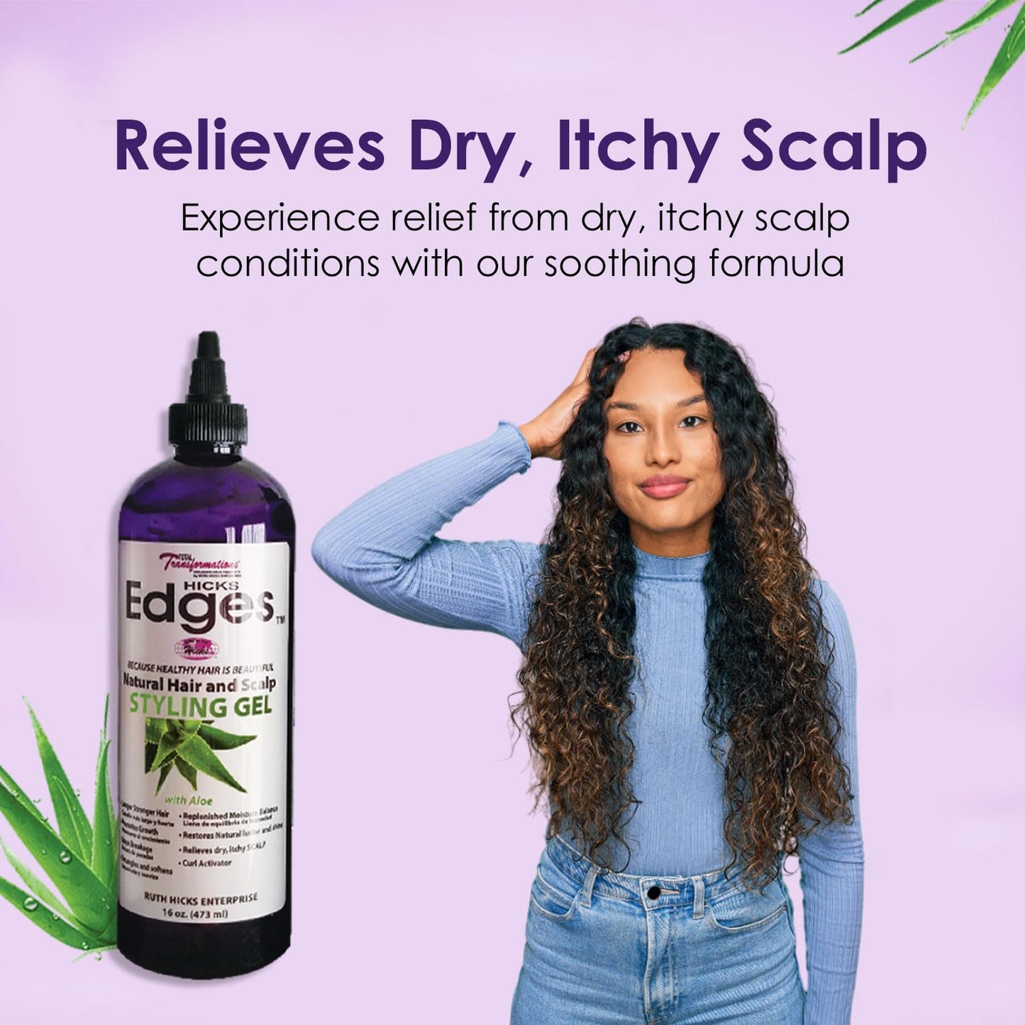 Hicks Edges Curl Activator, Definer Twist, Dry and Release Styling Gel with Aloe, Nourishing Scalp-Soothing Formula for Vibrant Healthy Hair (16 oz) Beauty & Personal Care Ruth Hicks Enterprise