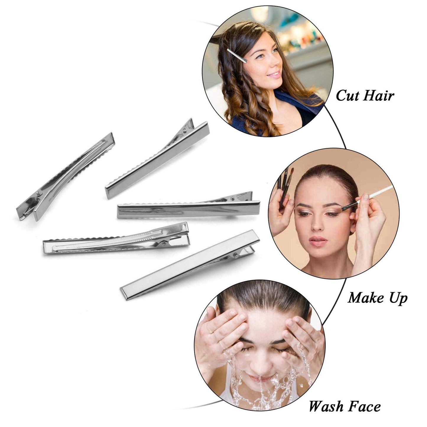 DIY Hair Clips, 50pcs 7.5cm / 3" Metal Alligator Hair Clips Duckbill Hair Clips Flat Top with Teeth DIY Accessories Hairpins for Hairbow Accessory Beauty & Personal Care Hendevl