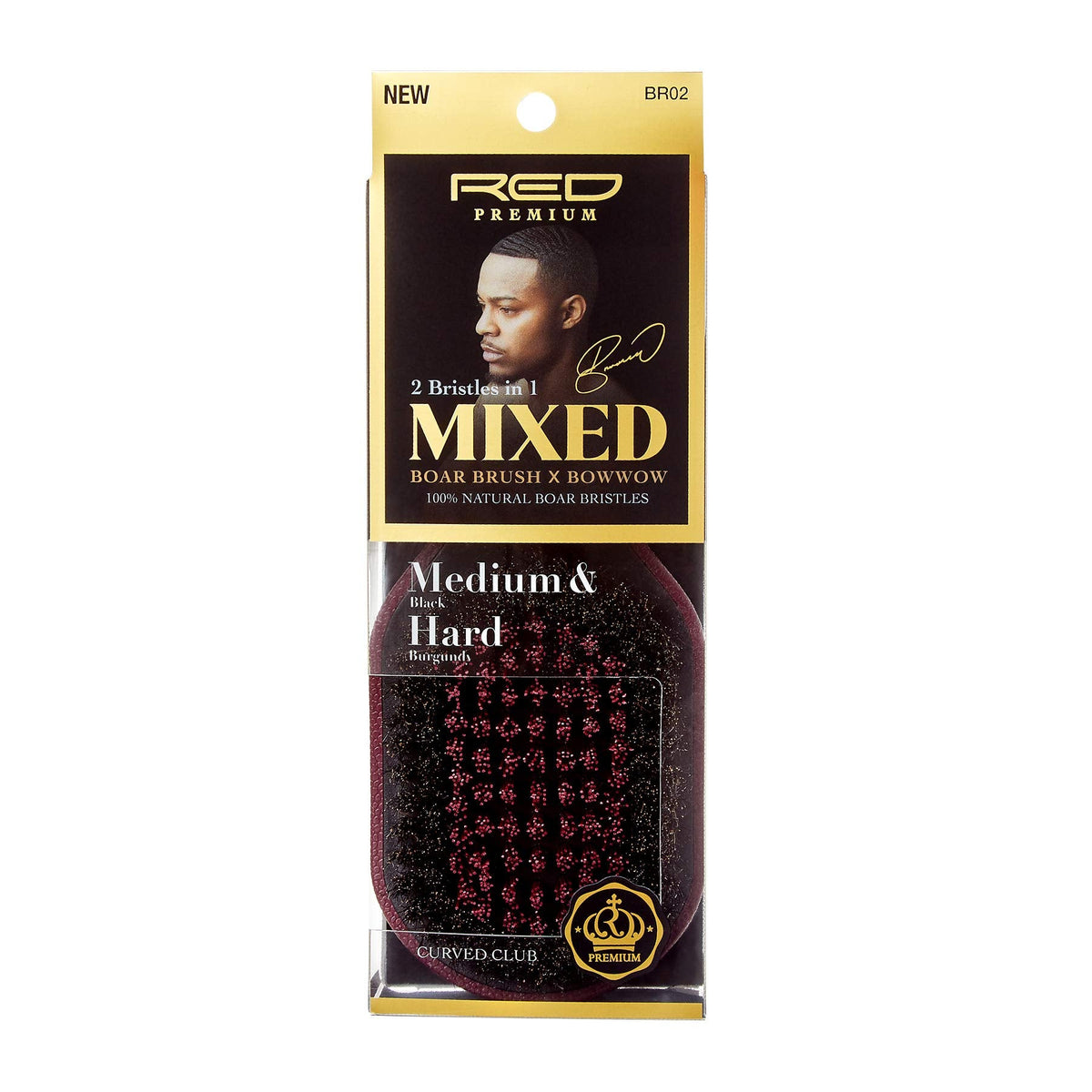 Red Premium 2 Bristles In 1 Body Mixed Club Boar Brush X BowWow (Medium&Hard) Beauty & Personal Care Red by Kiss