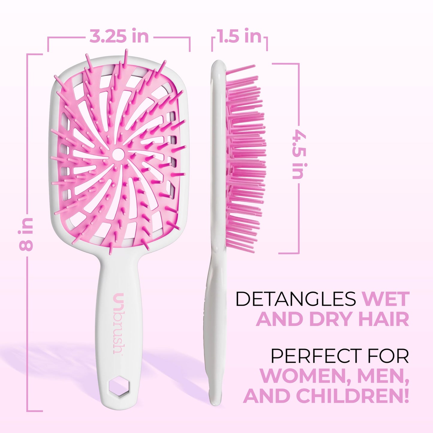 FHI Heat UNbrush Plus - Curly Hair Brush for Gentle & Effective Detangling on Wet or Dry Fragile Hair Types - Detangler Brush w/ 84 UltraFlex Beauty and Personal Care FHI Heat