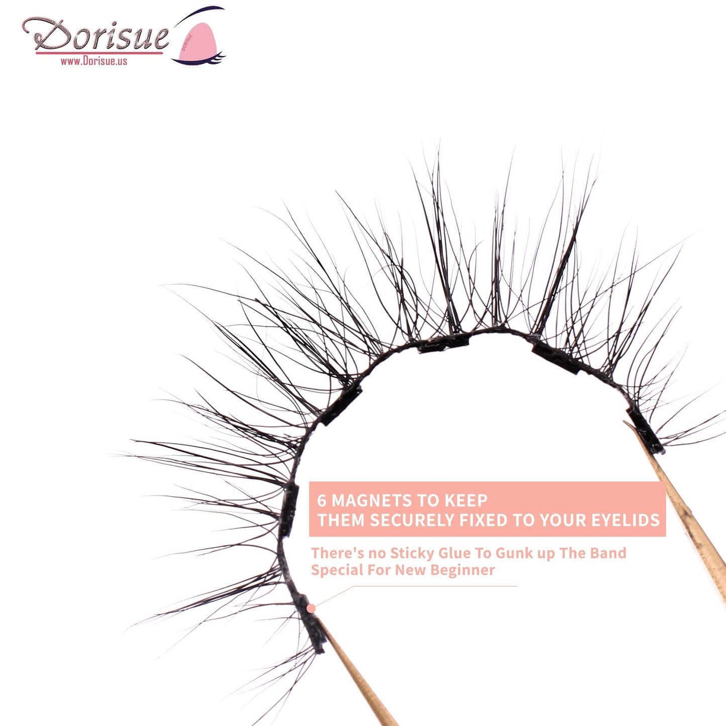 Dorisue Natural magnetic lashes short Magnetic eyelashes Natural look Luxe Cat eyes Natural Medium Long lashes Flare style Beauty & Personal Care Dorisue