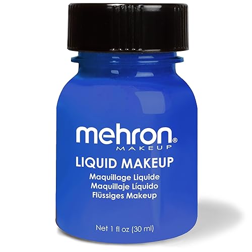 Mehron Makeup Liquid Makeup | Face Paint and Body Paint Perfect for Halloween, Cosplay I Air Brush Compatible Body Paint(1 oz) (Blue) Beauty & Personal Care Mehron