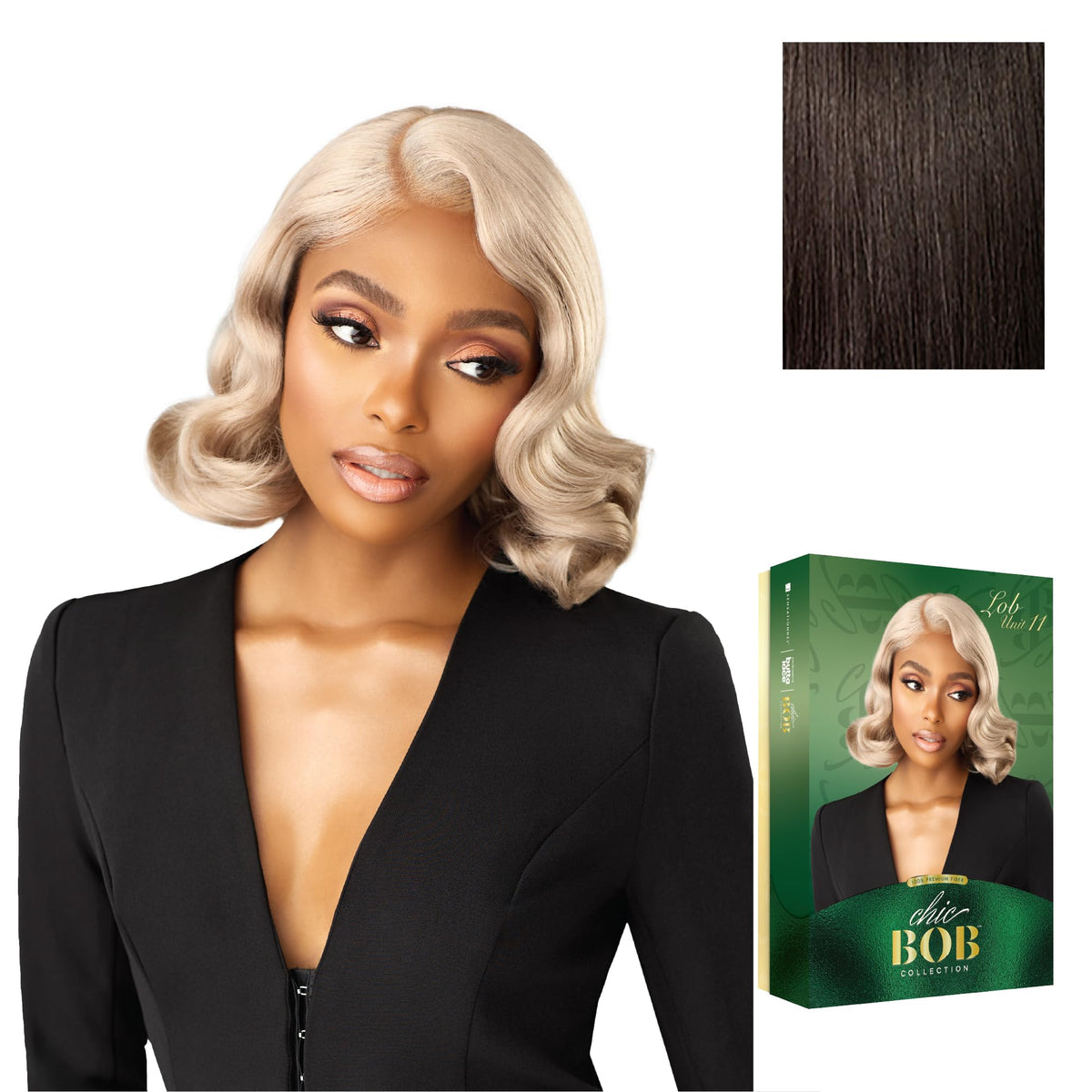 Sensationnel Chicbob Lace Frontwig-Lob Unit 11, 2 DARKBROWN