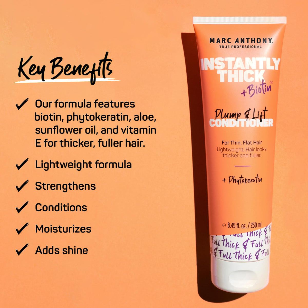 Marc Anthony Instantly Thick Biotin Conditioner, 8.45 oz - Volumizing & Moisturizing Hair Product for Thin, Flat or Dry Hair - Paraben-free Beauty & Personal Care Marc Anthony