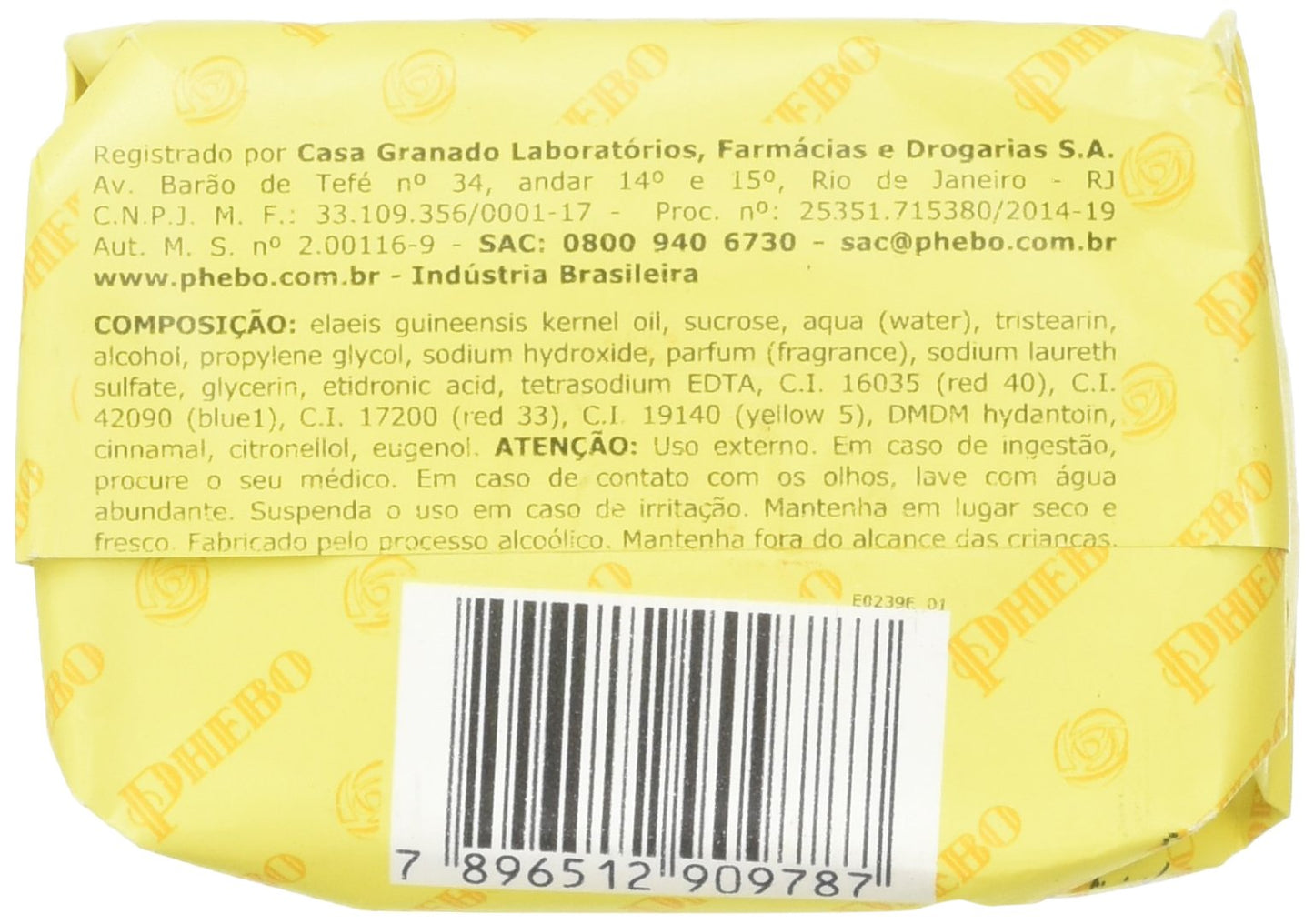 Phebo Body Soap - Odor of Roses - 3.1oz | Sabonete Barra Odor de Rosas Phebo - 90g (pack of 4) Beauty & Personal Care Phebo