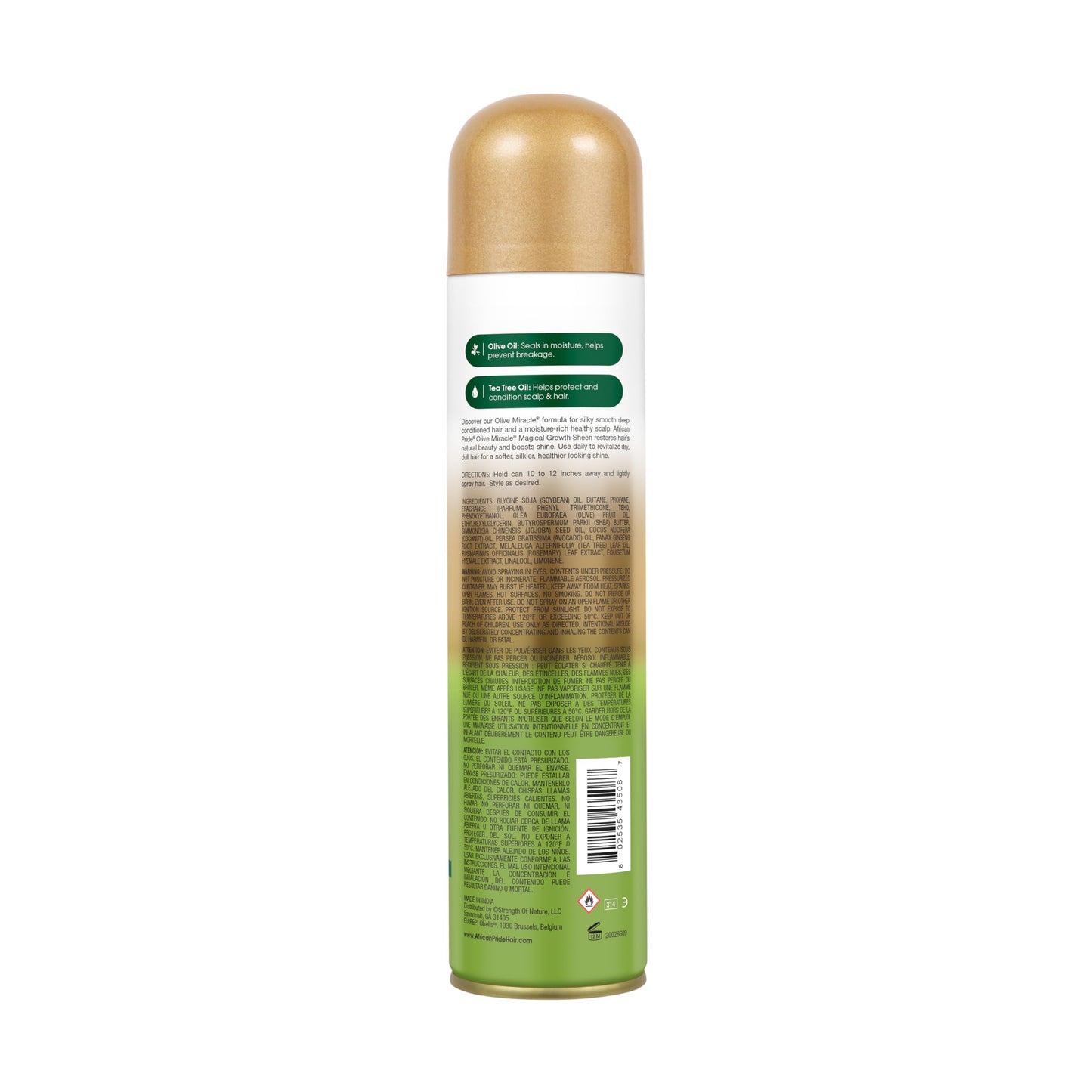 African Pride Olive Miracle Magical Growth Sheen Hair Spray - Enriched with Olive & Tea Tree Oil for Natural Beauty, Moisture & Shine, 8oz Beauty & Personal Care African Pride
