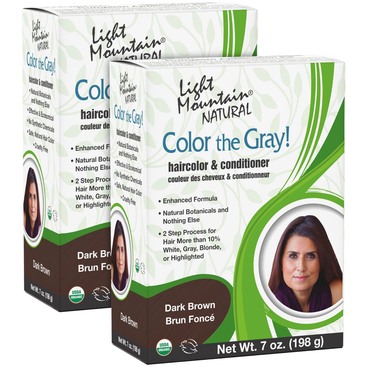 Light Mountain Henna Hair Color & Conditioner, Color the Gray - Dark Brown Hair Dye for Men/Women, 2-Step Chemical-Free, Semi-Permanent Hair Color Beauty & Personal Care LIGHT MOUNTAIN
