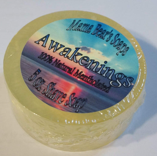 Awakenings 100% Natural Mentholated Shaving Soap# Beauty and Personal Care Mama Bear's Soaps