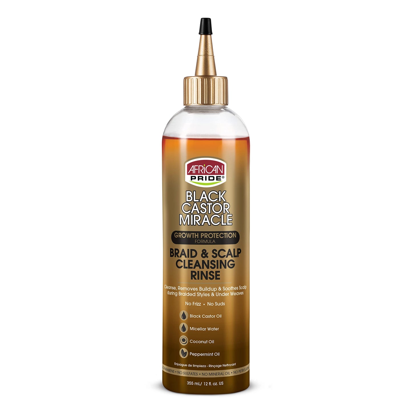 African Pride Black Castor Miracle Braid & Scalp Cleansing Rinse - Removes Hair Build Up & Soothes Scalp, No Frizz, Contains Black Castor Oil Beauty & Personal Care African Pride