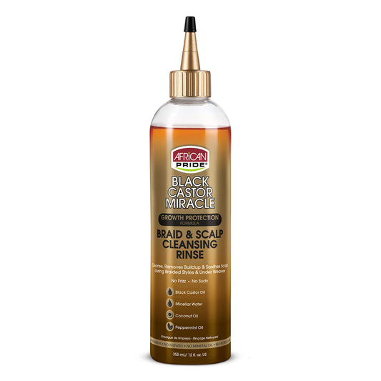African Pride Black Castor Miracle Braid & Scalp Cleansing Rinse - Removes Hair Build Up & Soothes Scalp, No Frizz, Contains Black Castor Oil Beauty & Personal Care African Pride
