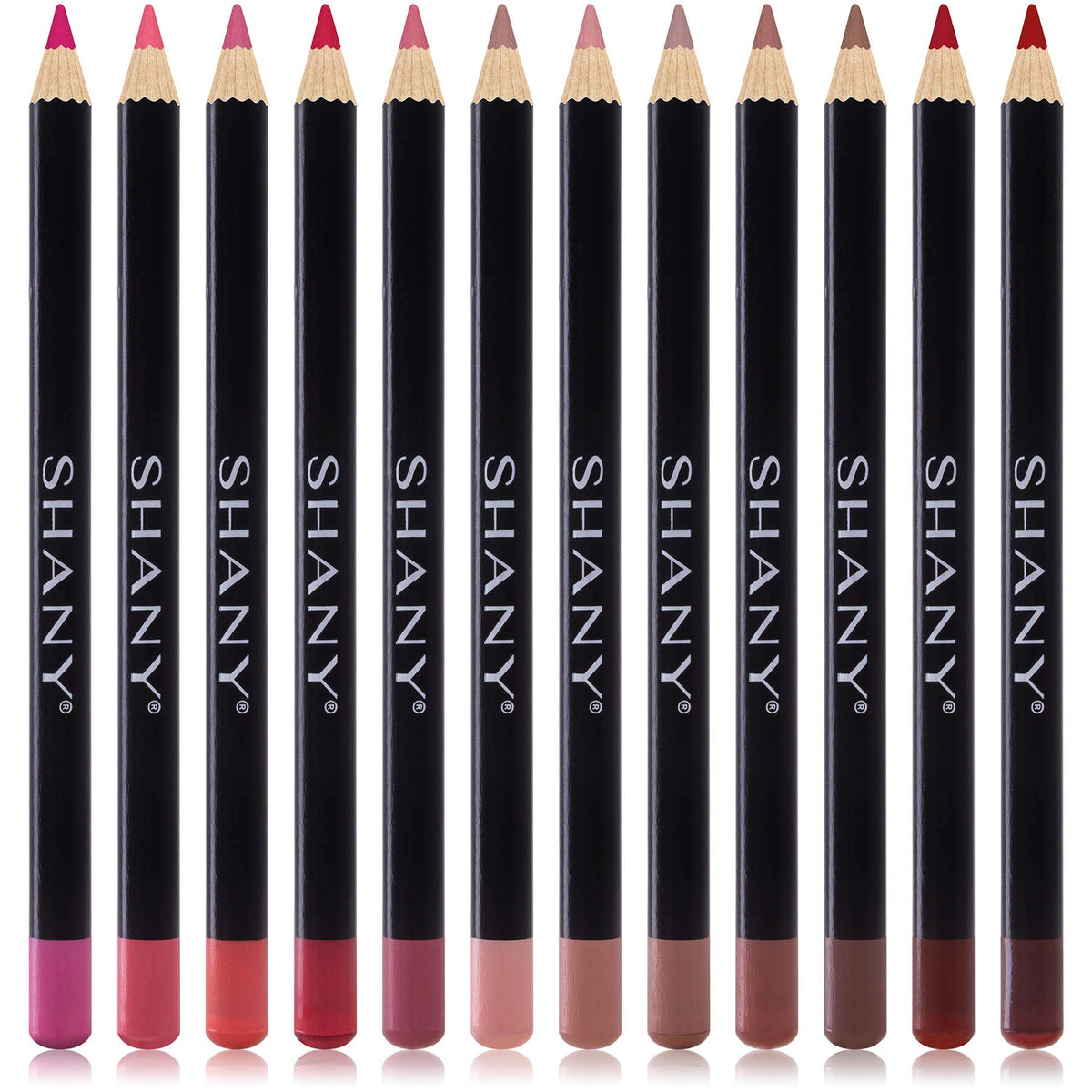 SHANY Dreamy Dozen Matte Lip Liner Set Vegan - Long-Lasting Professional Velvet Cruelty-Free Lipstick Pencils Pens in Varying Shades - Pack of 12 Beauty & Personal Care SHANY