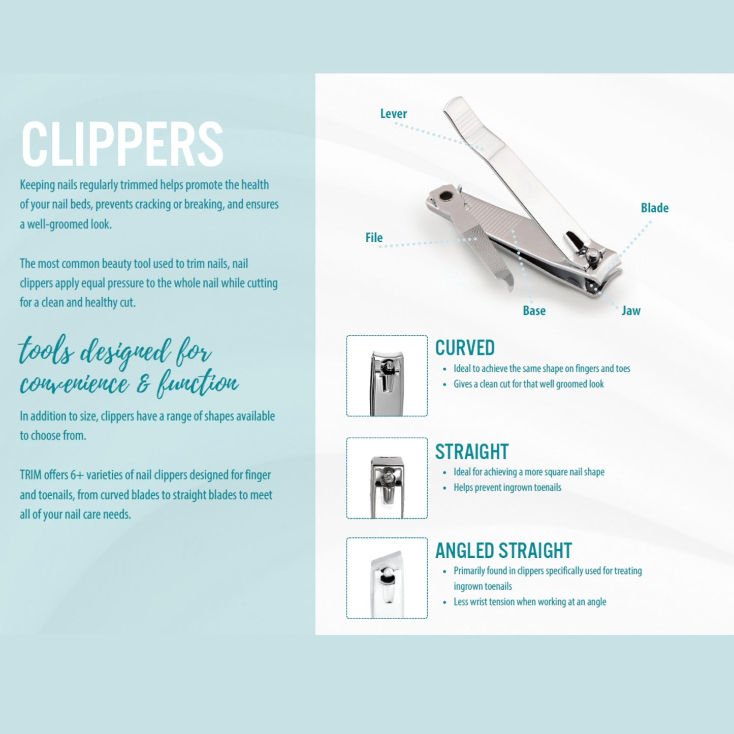 Trim Neat Feet Foot Care Implements Deluxe Toenail Clipper with File, Straight Edge, Stainless Steel, Cuts Toughest Toenails, Helps with Ingrown Beauty & Personal Care Trim