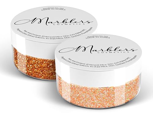 MARBLERS Twinkle Face & Body Glitter Duo [Unicorn Orange & Copper] 0.36oz (10g) | Non-Toxic | Cruelty-Free | Eyeshadow, Nail Polish, Nail Art | Beauty & Personal Care MARBLERS