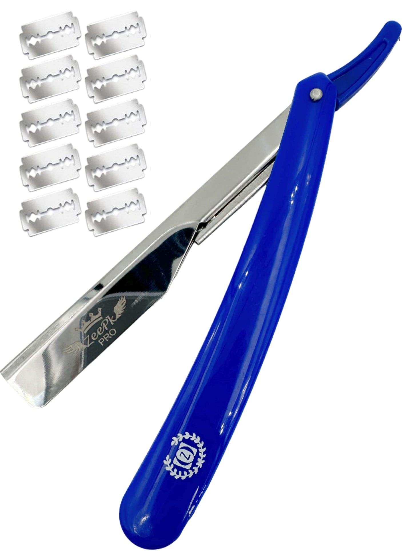 Razors For Men Shave Straight Razor Shaving Rasierer Rasurar Cuchilla Maquina RED + 10 Blades Disposable (Blue) Beauty and Personal Care Liberty Supply