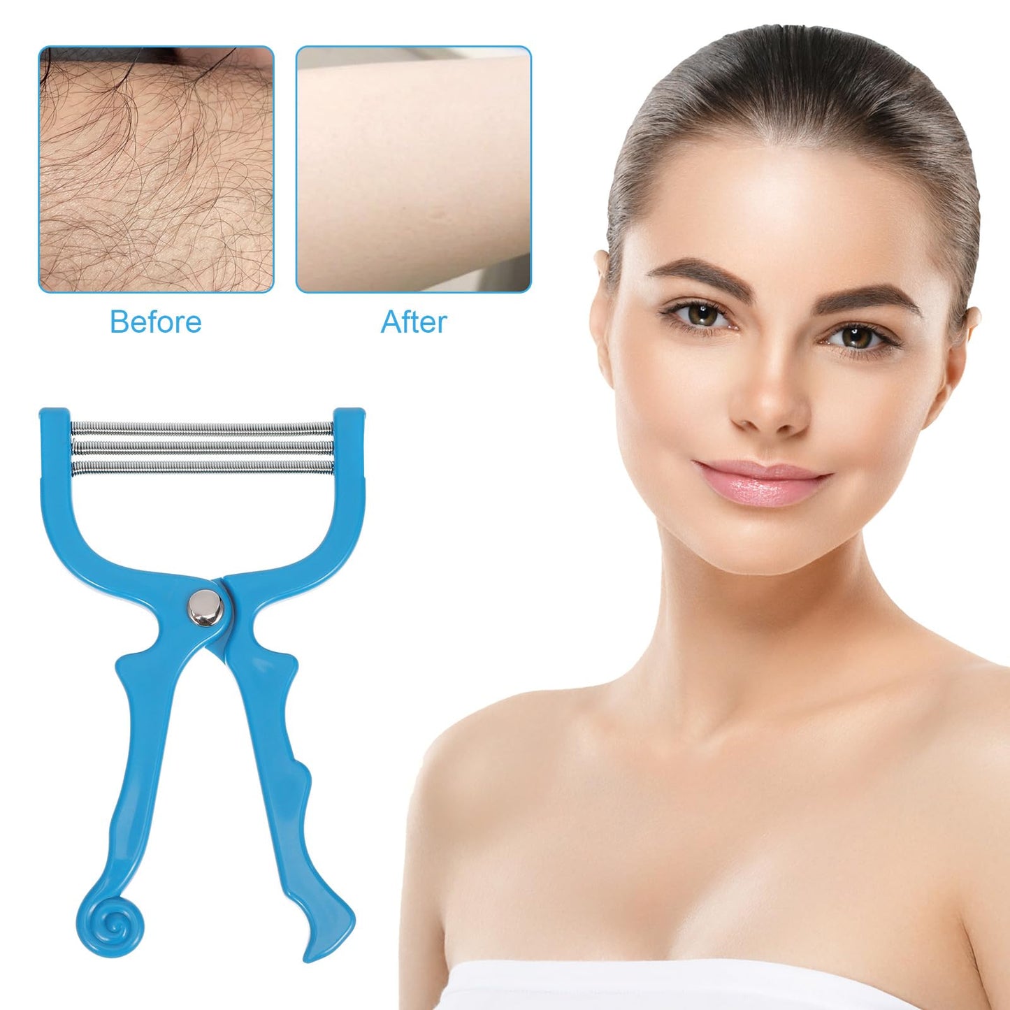FOMIYES 3Pcs Facial Hair Remover Spring Eyebrow Face Epilator Coil Portable Hair Remover Manual Face Hair Removers Threaders Spring Threading Tool Beauty and Personal Care FOMIYES