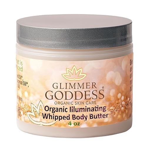 Glimmer Goddess Shimmer Body Butter with Organic Whipped Shea Butter for Hydration, Moisturizing & Silky Natural Glow - Rose Gold Subtle, 4 oz Beauty & Personal Care GLIMMER GODDESS