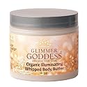 Glimmer Goddess Shimmer Body Butter with Organic Whipped Shea Butter for Hydration, Moisturizing & Silky Natural Glow - Diamond Super, 4 oz Beauty & Personal Care GLIMMER GODDESS