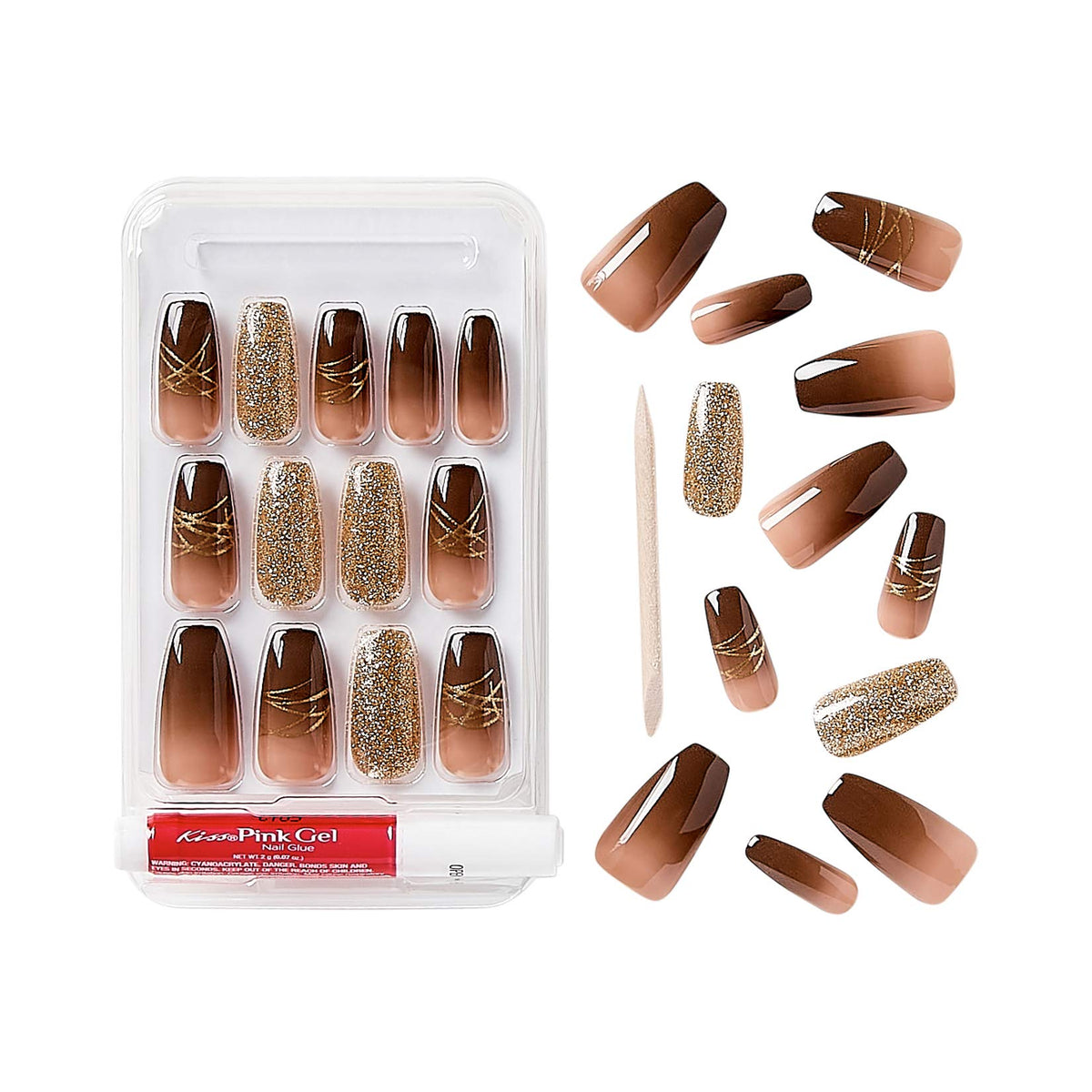 Gold Finger Gel Glam Design Nail (GD18) Beauty & Personal Care Goldfinger