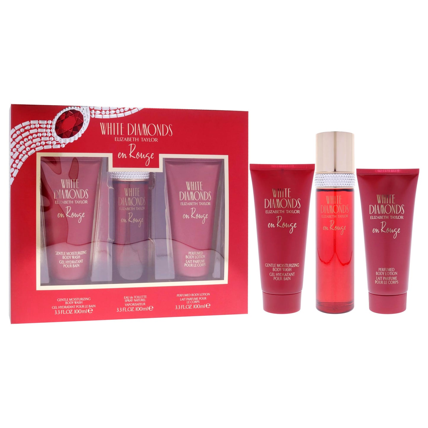 Elizabeth Taylor White Diamonds En Rouge, 3 Piece Gift Set women Beauty & Personal Care Elizabeth Taylor