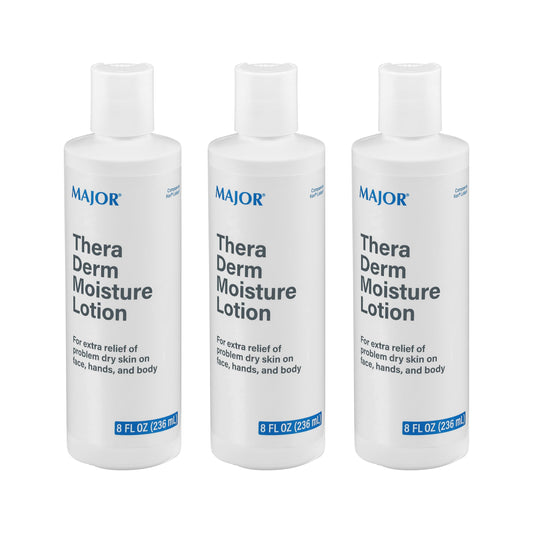 MAJOR Thera Derm Moisture Lotion - Helps Offer Dry Skin Relief on Face, Body, and Hands - 8 Fl Oz (3 Pack) Beauty & Personal Care MAJOR