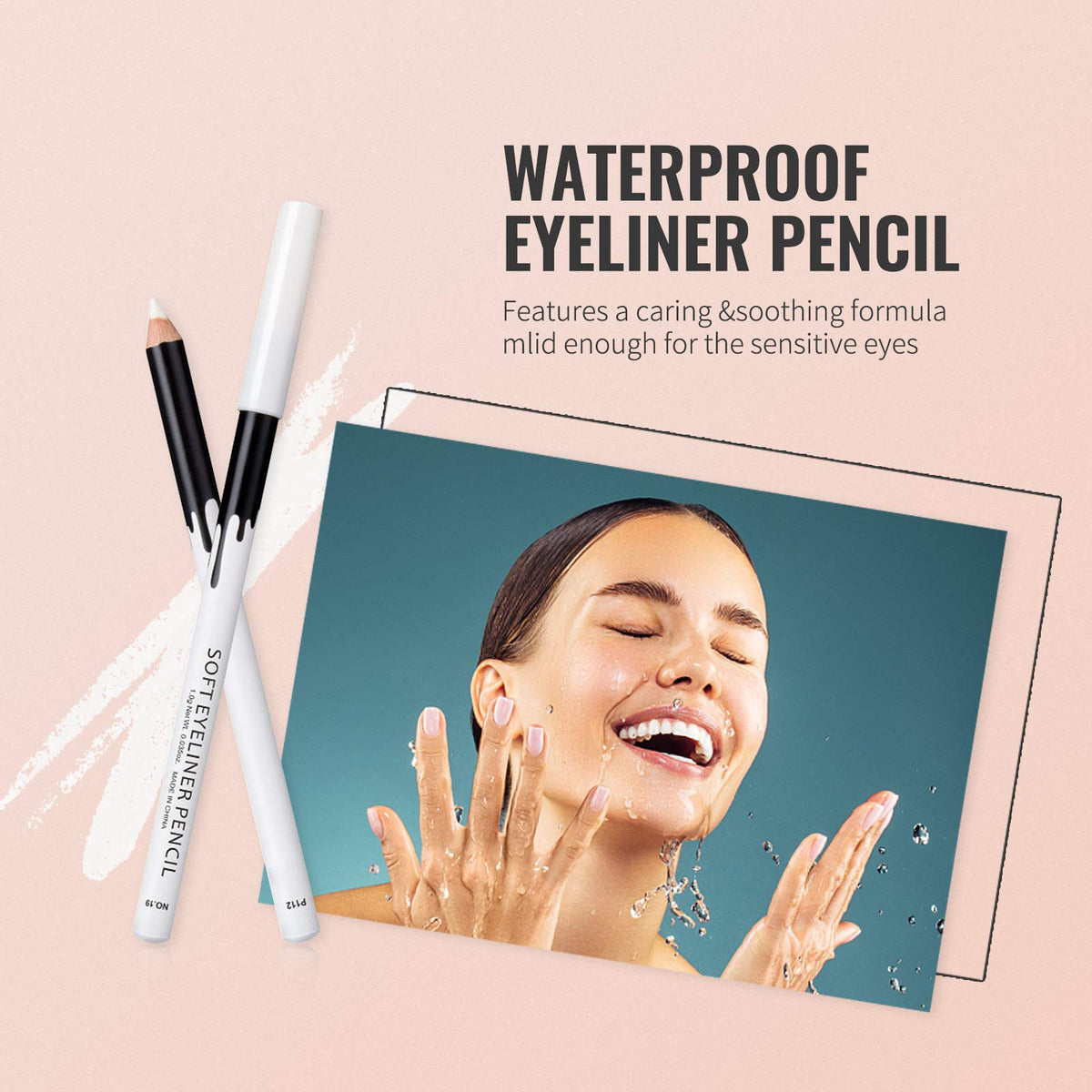 12PCS Erinde White Eyeliner Pencil, Soft Highlighter Gel Eyeliner Pencil, Eye Liner Pen, Professional Eye Bighten Eyeshadow Waterproof Matte Beauty & Personal Care Erinde