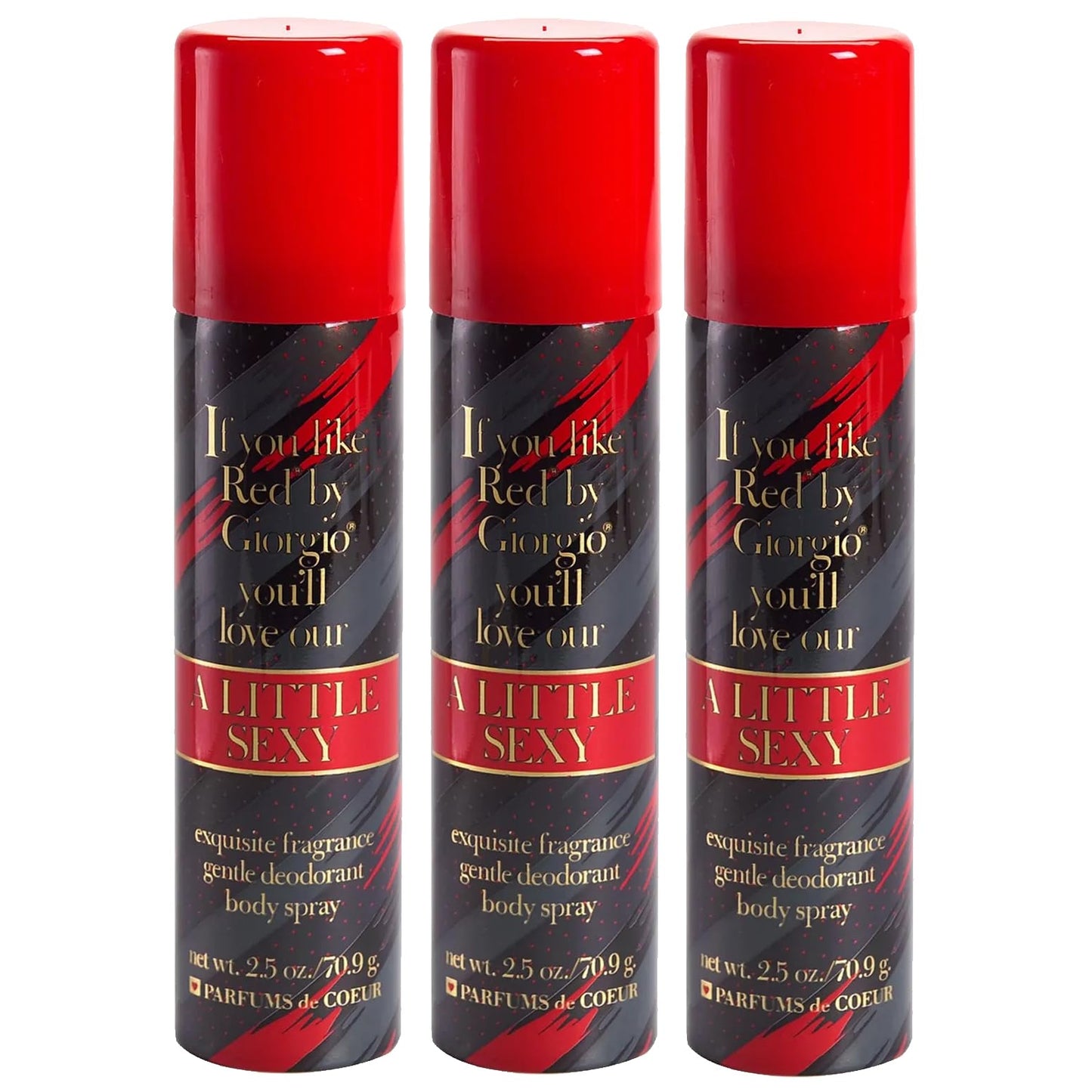Parfums De Coeur A Little Sexy Deodorant Body Spray for Women, 2.5 Ounce (3) Beauty & Personal Care Parfums De Coeur