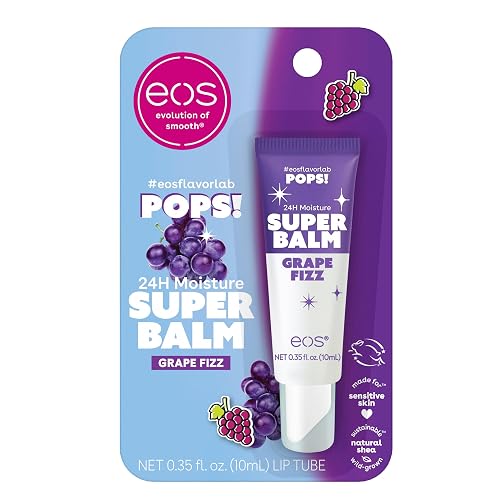 eos 24H Moisture Super Balm- Grape Fizz, Limited-Edition Lip Mask, 0.35 fl oz Beauty & Personal Care eos