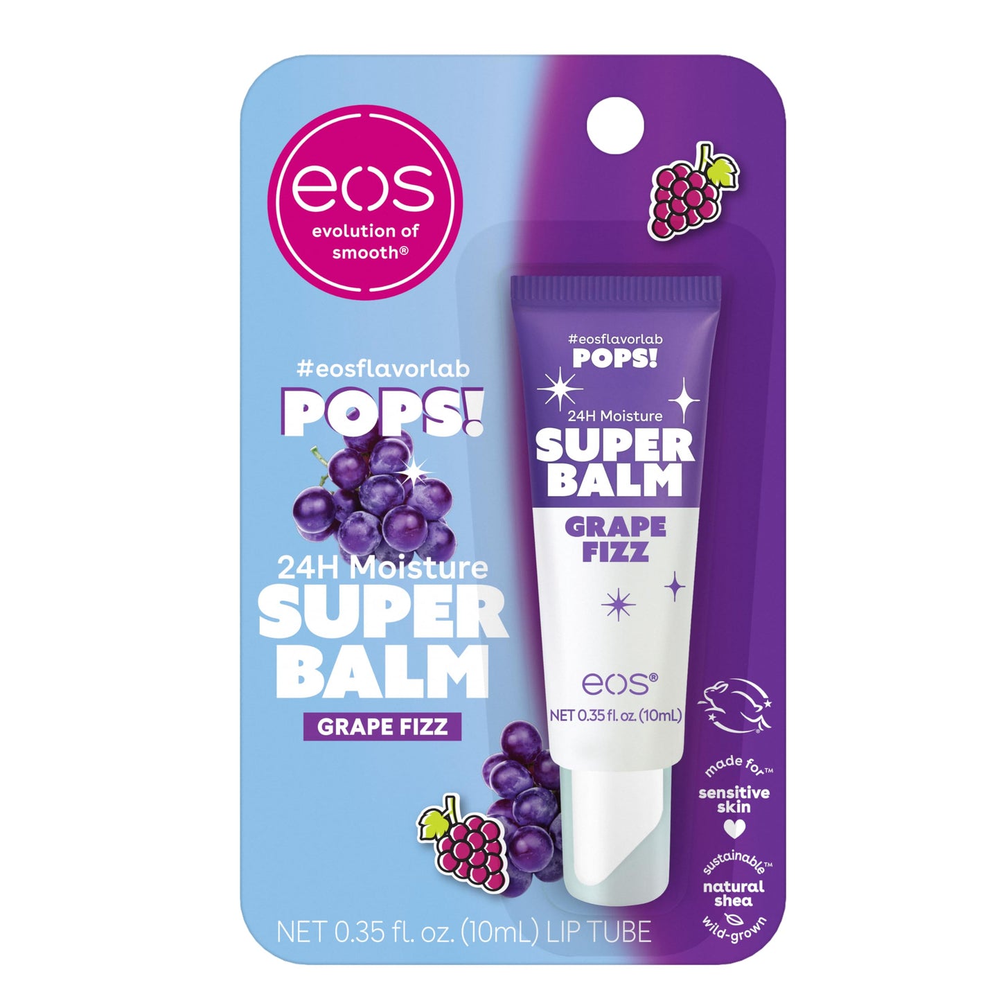 eos 24H Moisture Super Balm- Grape Fizz, Limited-Edition Lip Mask, 0.35 fl oz Beauty & Personal Care eos