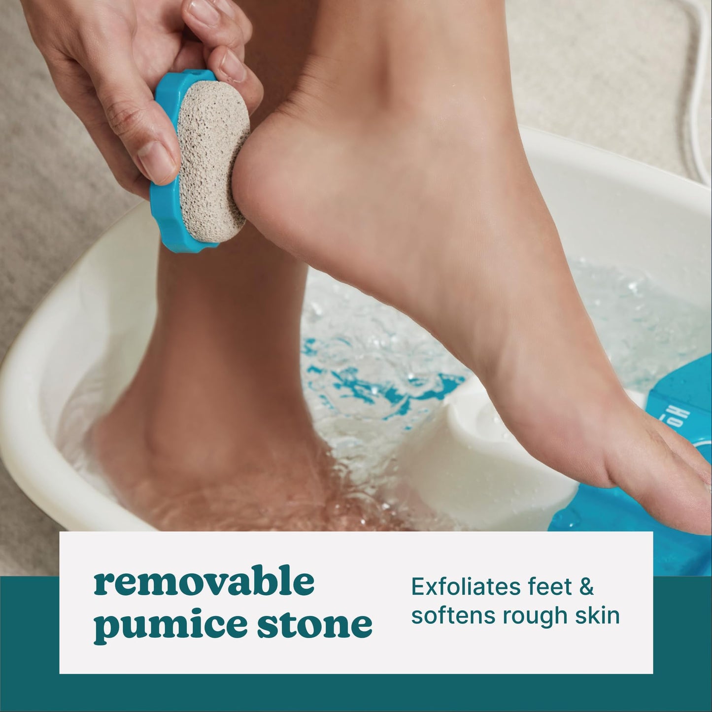 Homedics Bubble Mate Foot Spa, Toe Touch Controlled Foot Bath with Invigorating Bubbles and Splash Proof, Raised Massage Nodes and Removable Pumice Beauty and Personal Care Homedics