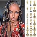 Formery Crystals Loc Jewelry for Hair Gold Crown Coiling African Dreadlock Cuff Accessories Spiral Braid Jewels for Black Women (18PCS) Beauty & Personal Care Formery