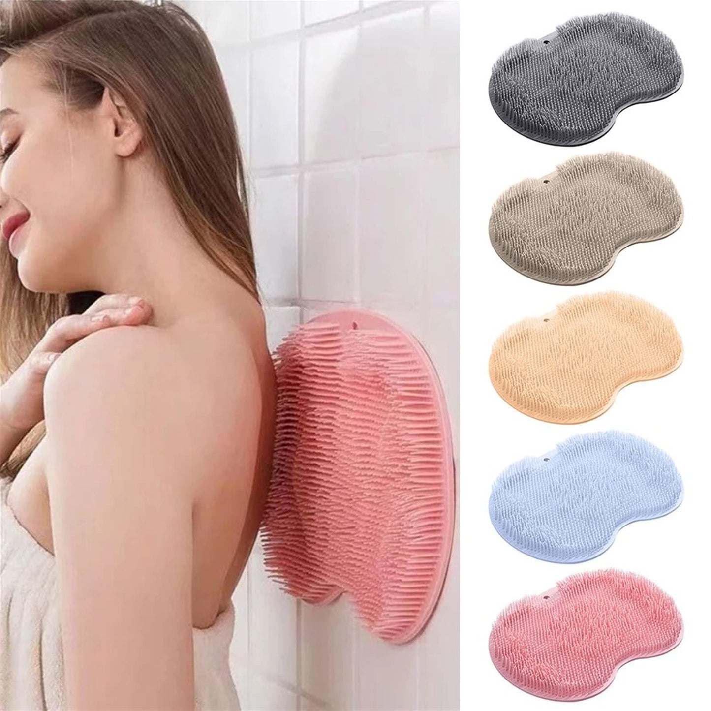 MENGKK Bath Loofahs Foot Scrubber Wash Brush Bath Pad Rub Back Sucker Bathroom Non-Slip Massage Shower Cleaning Tool(Gray) Beauty and Personal Care MENGKK