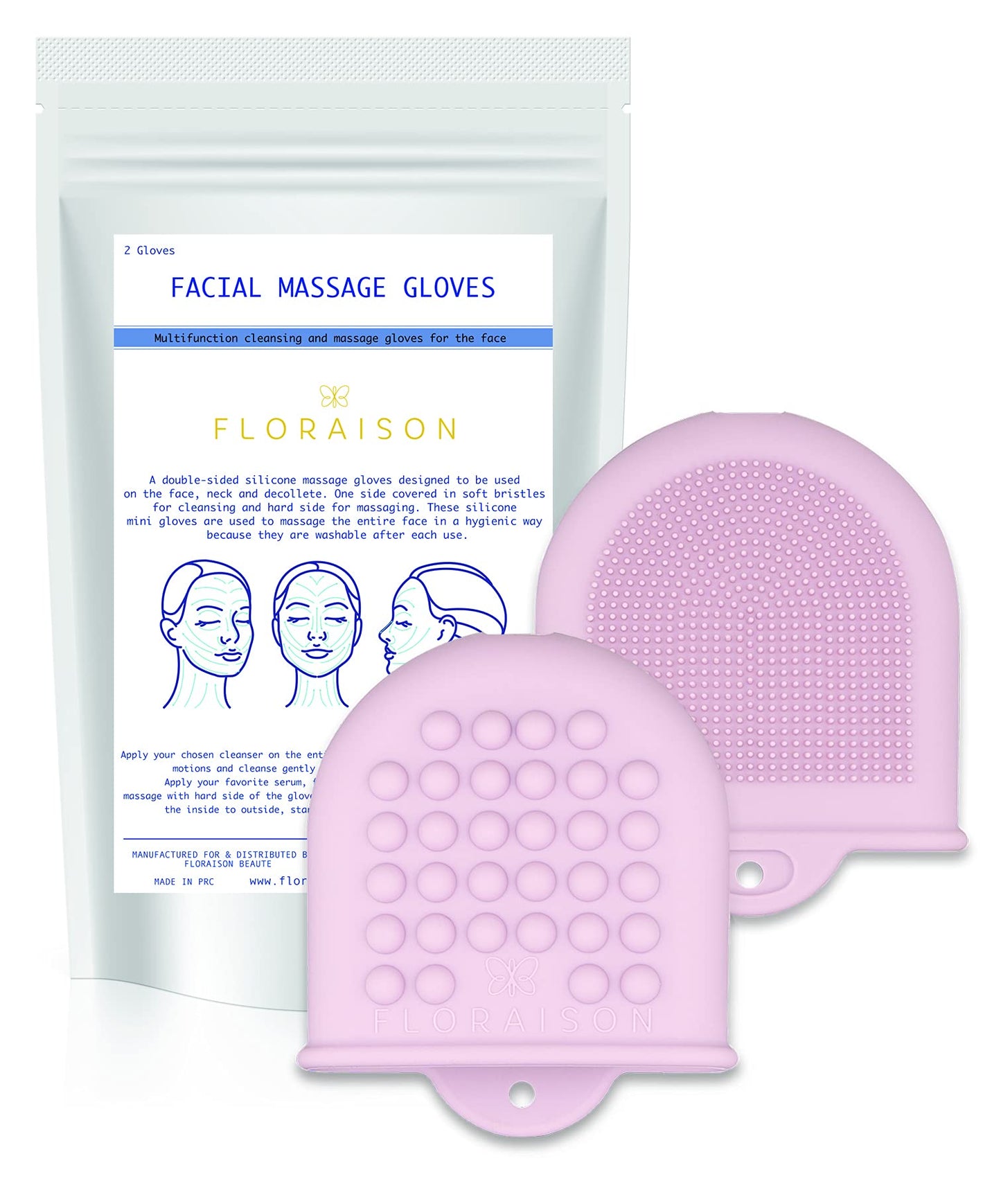 2 Mini Gloves Mini Glow Soft Silicone Facial Cleansing Brush and Face Massager Luxury Skincare Gift (Pink) Beauty & Personal Care FLORAISON BEAUTY IS ALREADY HERE