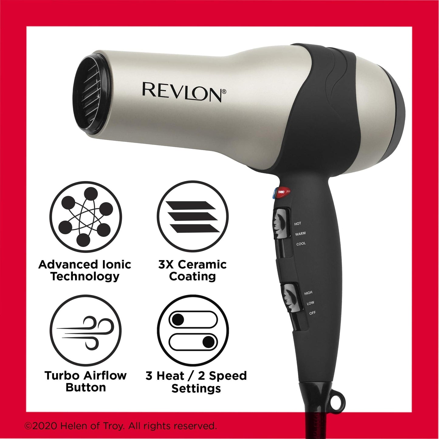 REVLON Turbo Hair Dryer | 1875 Watts of Maximum Shine, Fast Dry (Silver) Beauty & Personal Care REVLON