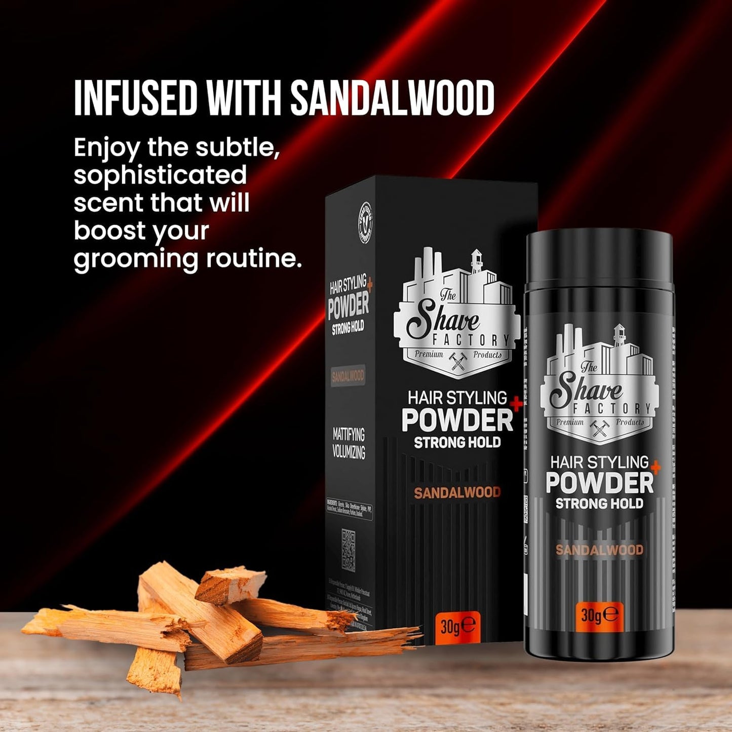 the shave factory Sandalwood Hair Styling Powder (30g) - Powder Wax, Styling Powder, Mattifying and Voluminous Powder with Maximum Control Beauty & Personal Care the shave factory