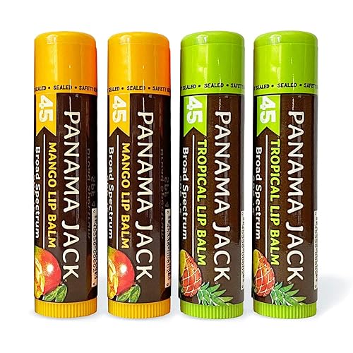 Panama Jack Sunscreen Lip Balm - SPF 45, Flavor Pack, Broad Spectrum UVA-UVB Sunscreen Protection, Prevents & Soothes Dry, Chapped Lips Beauty & Personal Care Panama Jack